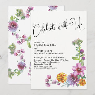 Invitación Celebre Con Nosotros Aquarela Flores Silvestres Re