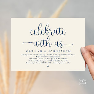 Invitación Celebre Con Nosotros Cena de Recepción de Boda Ele