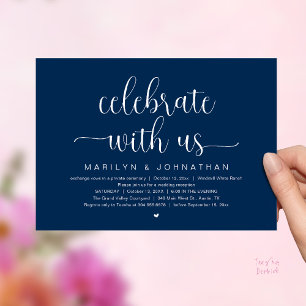 Invitación Celebre Con Nosotros Cena de Recepción de Boda Ele