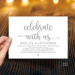 Invitación Celebre Con Nosotros Cena de Recepción de Boda Ele