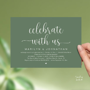 Invitación Celebre Con Nosotros Cena de Recepción de Boda Ele