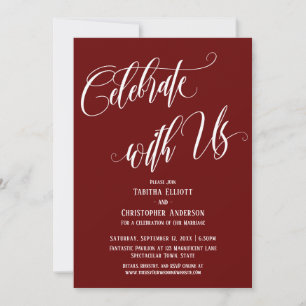 Invitación Celebre Con Nosotros Escritura Elaborada Burgundy