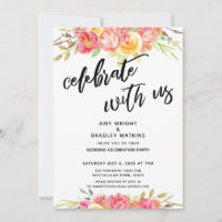 Celebre Con Nosotros Recepción de Boda Floral Pint