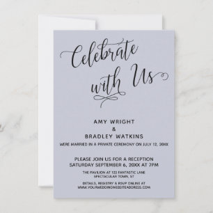 Invitación Celebre Con Nosotros Recepción Elegante de Azul Po