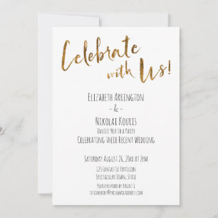 Invitación ¡Celebre Con Nosotros! Recepción Informal con Letr