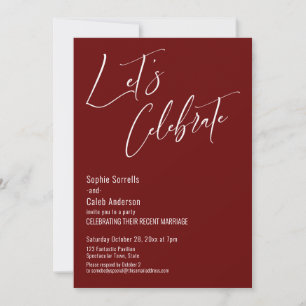 Invitación ¡Celebre con Nosotros! Recepción Moderna de Borgoñ