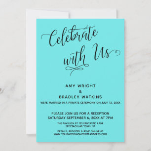 Invitación Celebre Con Nosotros Recepción Única y Elegante Aq