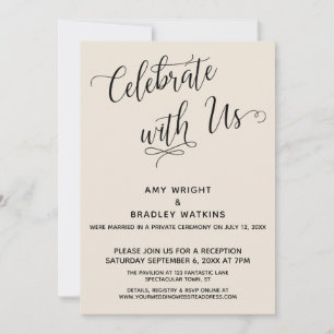 Invitación Celebre con Nosotros Solo Recepción de Crema Elega