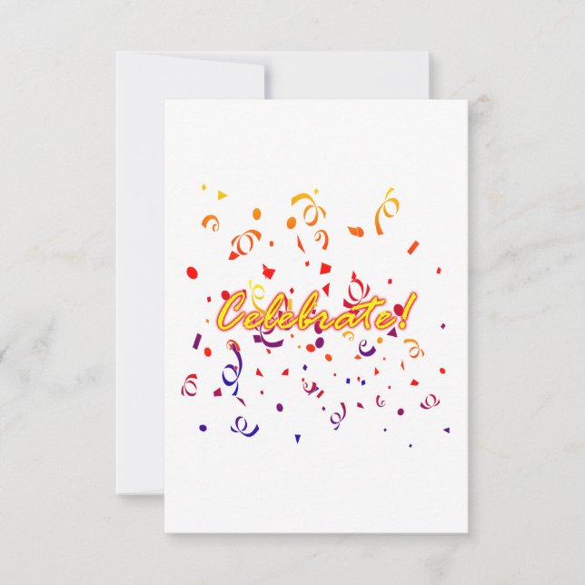 Invitación Celebre el confeti (Anverso)