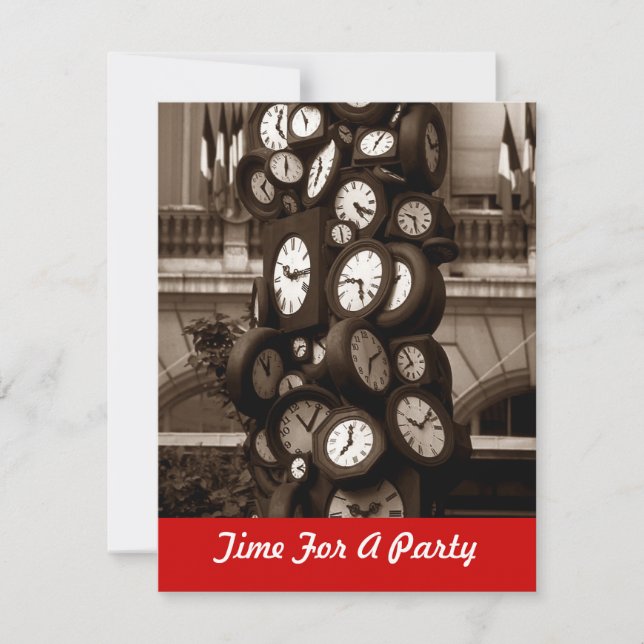 Invitación Celebre el tiempo de reloj de los relojes para una (Anverso)