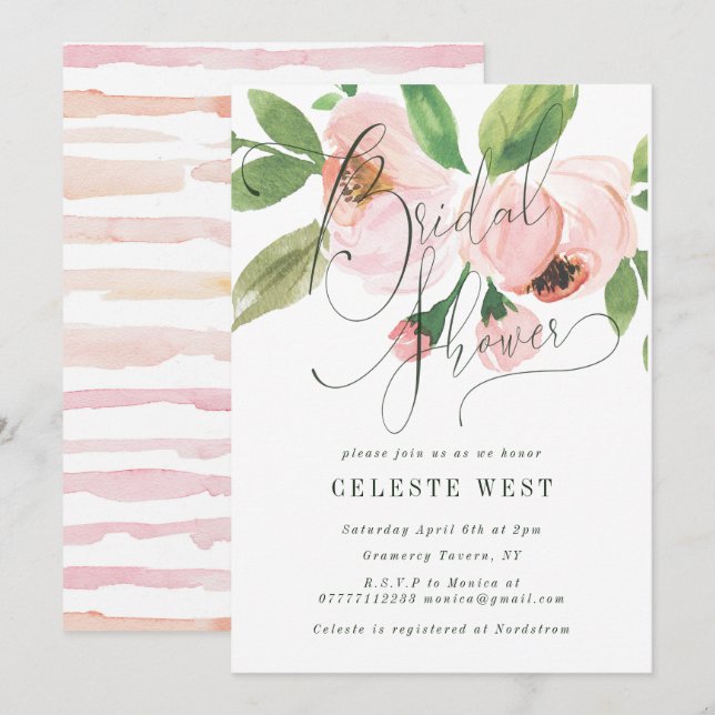 INVITACIÓN CELEBRE LA DUCHA NUPCIAL (Anverso / Reverso)