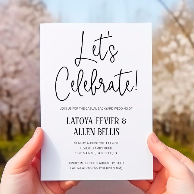 Invitación Celebremos a Casual Backyard Boda (Subido por el creador)