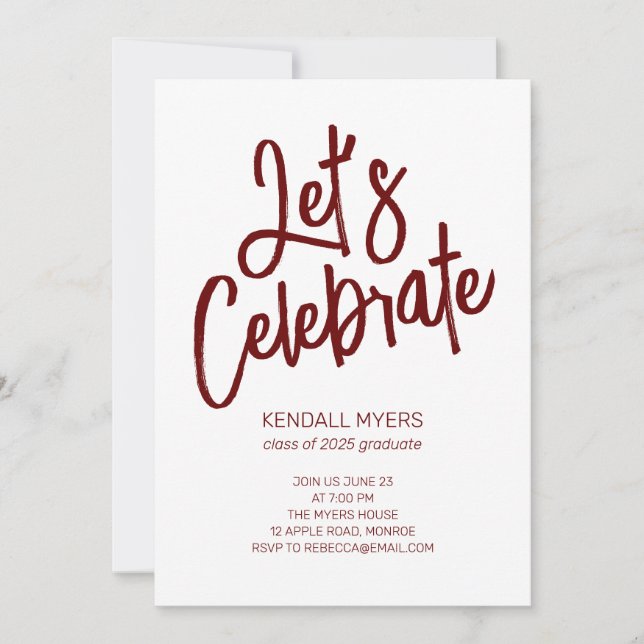 Invitación Celebremos a Grad Fiesta con foto (Anverso)