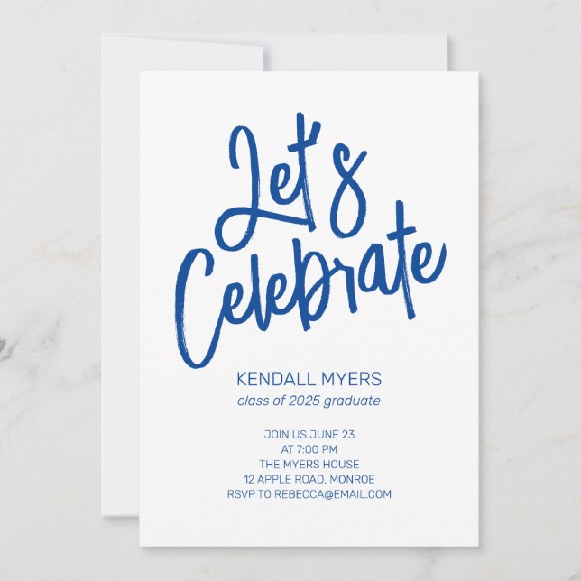Invitación Celebremos a Grad Fiesta con foto (Anverso)