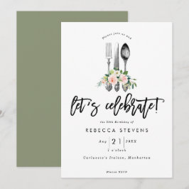 Invitación celebremos a la fiesta de cumpleaños floral de los