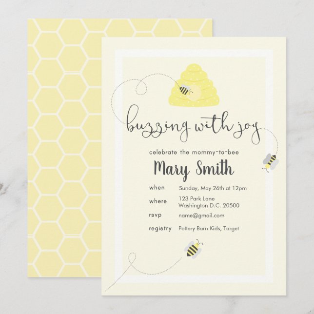 Invitación Celebremos a la mami (Anverso / Reverso)