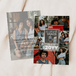 Invitación ¡Celebremos a los Graduados! Fotocollage de Gradua