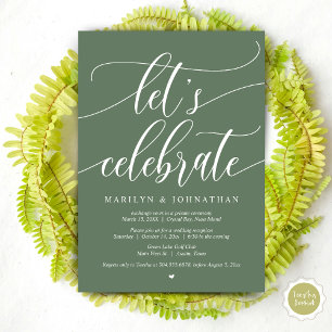 Invitación Celebremos al Fiesta de Elopement Boda, azul marin