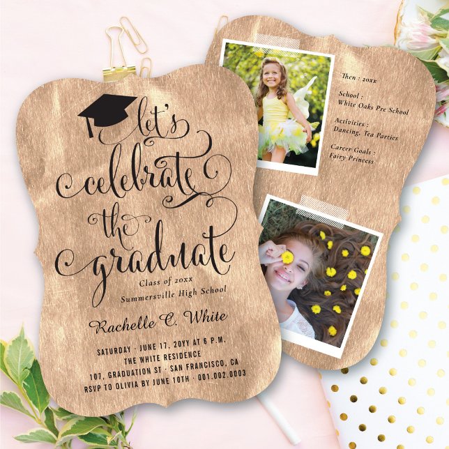 Invitación Celebremos al Fiesta graduado de cobre (Subido por el creador)