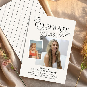 Invitación Celebremos antes y ahora cumpleaños de adultos