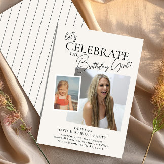 Invitación Celebremos 'Antes y Ahora' Cumpleaños de Adultos