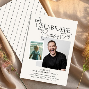 Invitación Celebremos antes y ahora cumpleaños de adultos
