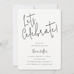 Invitación Celebremos Celebración de Cumpleaños Minimalista