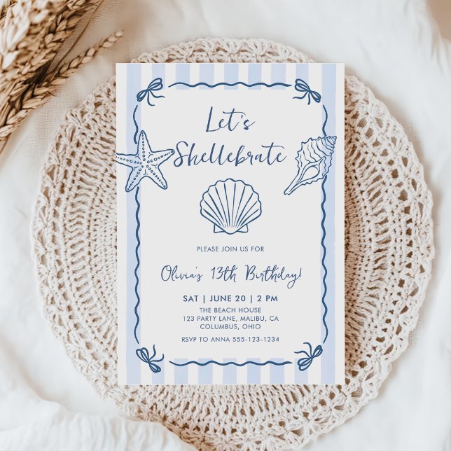 Invitación Celebremos con conchas Cumpleaños (Subido por el creador)