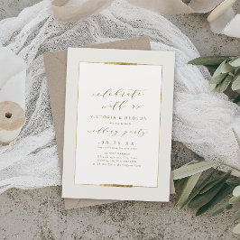 Invitación ¡Celebremos Con Nosotros! Elegancia enmarcada Boda