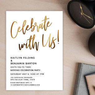 Invitación ¡Celebremos Con Nosotros! Evento mínimo de escritu