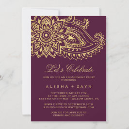 Invitación Celebremos con Paisley Indio Dorado