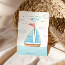 Invitación Celebremos con una vela de cumpleaños náutico de b