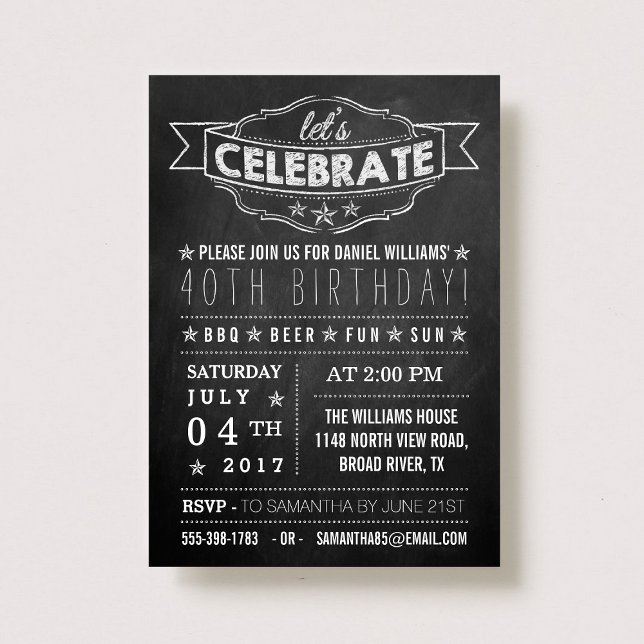 Invitación ¡Celebremos! Cumpleaños de la tipografía de Chalkb (Subido por el creador)