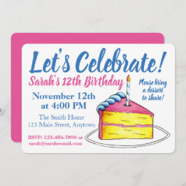 Invitación Celebremos el amarillo rosado de la vándala de cum