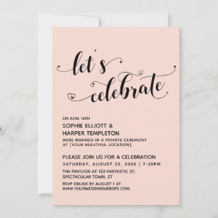 Invitación Celebremos el corazón sólo en recepción rosada de 
