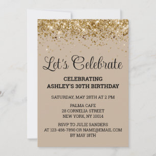 Invitación Celebremos el cumpleaños 30 de la Purpurina Sand G
