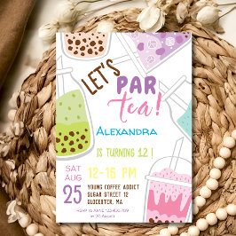 Invitación Celebremos el cumpleaños con té bobba