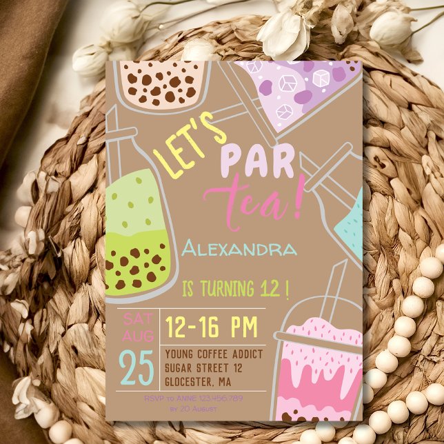 Invitación Celebremos el cumpleaños con té de bobba (Subido por el creador)