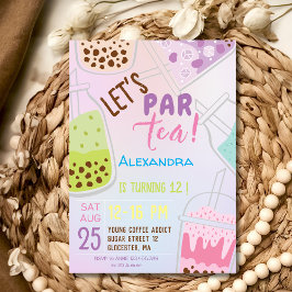 Invitación Celebremos el cumpleaños con té de burbujas par te