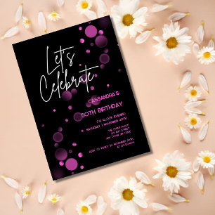 Invitación Celebremos el cumpleaños negro del gradiente de bo
