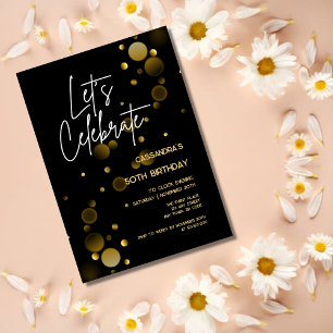 Invitación Celebremos el cumpleaños negro del gradiente del B