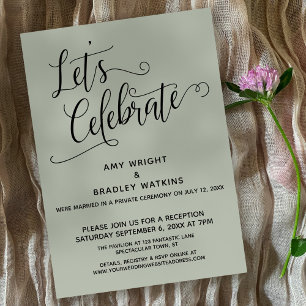 Invitación Celebremos el elegante verde salvia exclusivo para