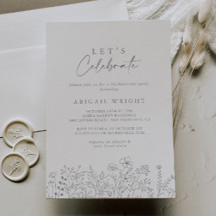 Invitación Celebremos el Fiesta neutral de flores silvestres