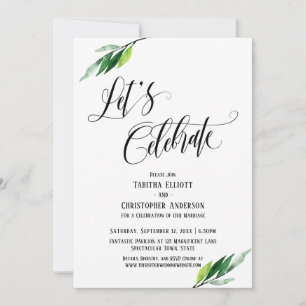 Invitación Celebremos el floreciente guión y la vegetación