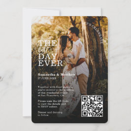 Invitación Celebremos el mejor día de Boda de código QR