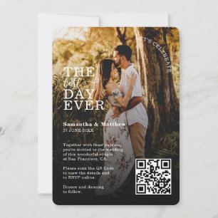 Invitación Celebremos el mejor día de Boda de código QR