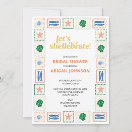 Invitación Celebremos el Shower de Boda de Conchas Marinas
