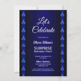 Invitación Celebremos el sorpresivo cumpleaños del Fiesta azu