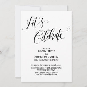 Invitación Celebremos Elaborado Guión Blanco y Negro