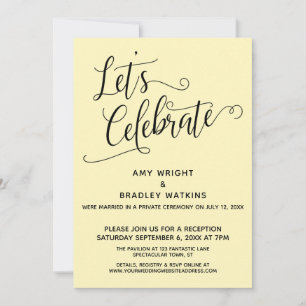 Invitación Celebremos Elegante Amarillo Solo Recepción